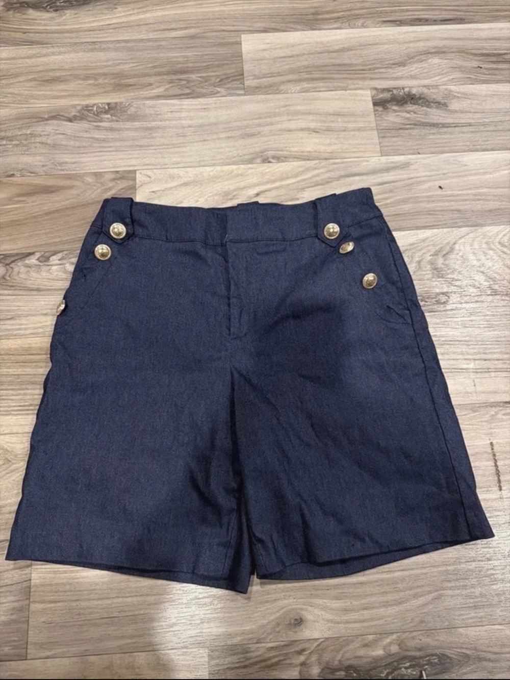 Cato Navy High-Waist Shorts with Gold Buttons